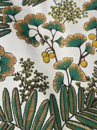 Thumbnail for Gingko Bilboa Floral Cotton Fabric by Meter Botanical Mimosa Sewing Fabric Yellow Textile Green Leef Pattern For Crafts