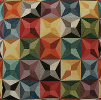Thumbnail for Upholstery Woven Fabric Kaleidoscope Green Yellow Red Multicolor Sold by Meter