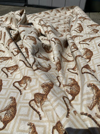 Thumbnail for Jungle Royalty Panther Graphics Printed Cotton Fabric by the Metre