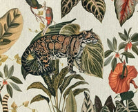 Thumbnail for Jungle Kingdom Cotton Fabric By Meter Animals Sewing Material Monkey Zebra Leopard Pattern Textile Floral Tropical design for Pillows Cushions Crafts Curtains