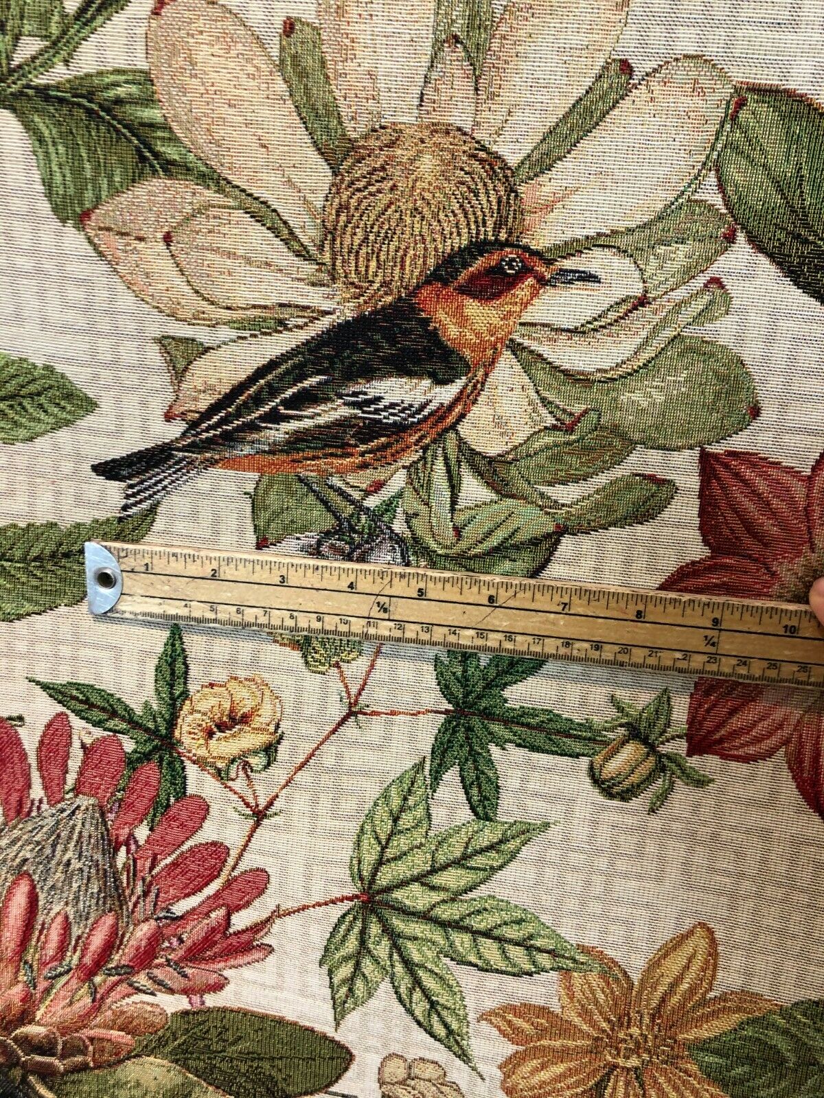 Apricot Tapestry: Floral Fabric by Meter