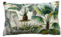 Thumbnail for Elephant Festival Cushion Cover Palm Tree Botanical Throw Pillow Green Teal Pink