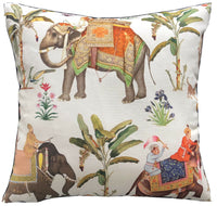 Thumbnail for Elephant Caravan Cushion Cover Animals Throw Pillow Case Beige pillowcase Palm Tree Peacock Floral Sofa Decor Botanical Couch Decore