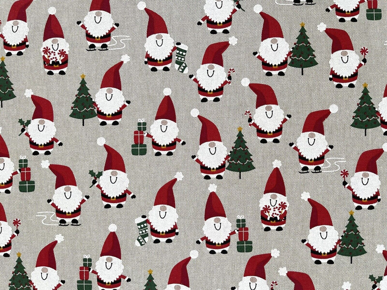 Jolly Santa Cotton Fabric Red Merry Xmas Print for Home Decor Tablecloths Crafts and Kids Winter Gift