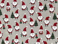 Thumbnail for Jolly Santa Cotton Fabric Red Merry Xmas Print for Home Decor Tablecloths Crafts and Kids Winter Gift