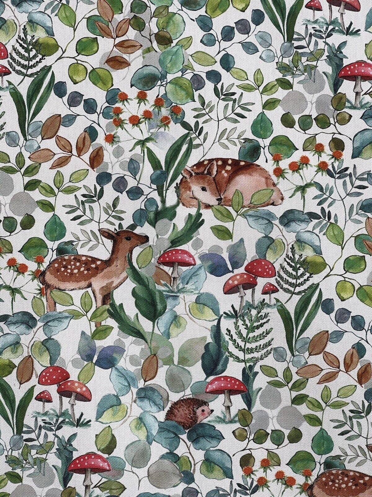 Enchanting Forest Friends: Bambi and Deer Cotton Fabric - Perfect for Botanical Design in Kids' Bedroom Sewing Projects