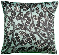 Thumbnail for Duck Egg Throw Pillow Cover Black Feathers Leaves Italian Velvet Cushion Cover Art Deco  Pillowcase Green Sofa Decor