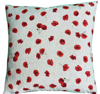 Thumbnail for Small Poppy Cushion Cover Red Floral Velvet Pillow Throw Xmas Meadow Fields