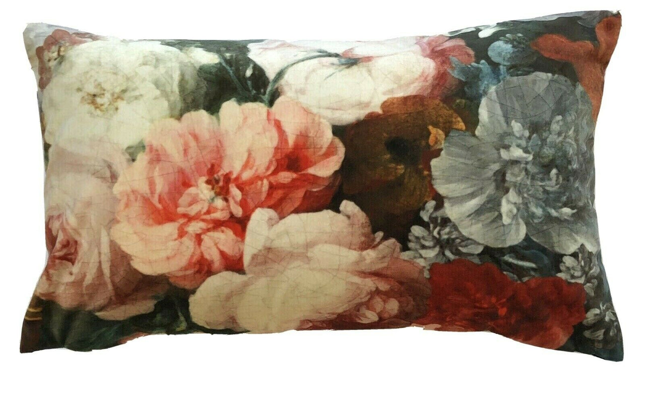 White Lily's Red Rose Italian Velvet Cushion Cover Masterpiece Rijsk Museum Art