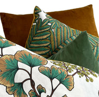 Thumbnail for Fern Sofa Throw Pillow Cover Green Cotton Cushion Cover Botanical Couch Decor Plants Grey Yellow Gold Leaves Pattern Kew Garden