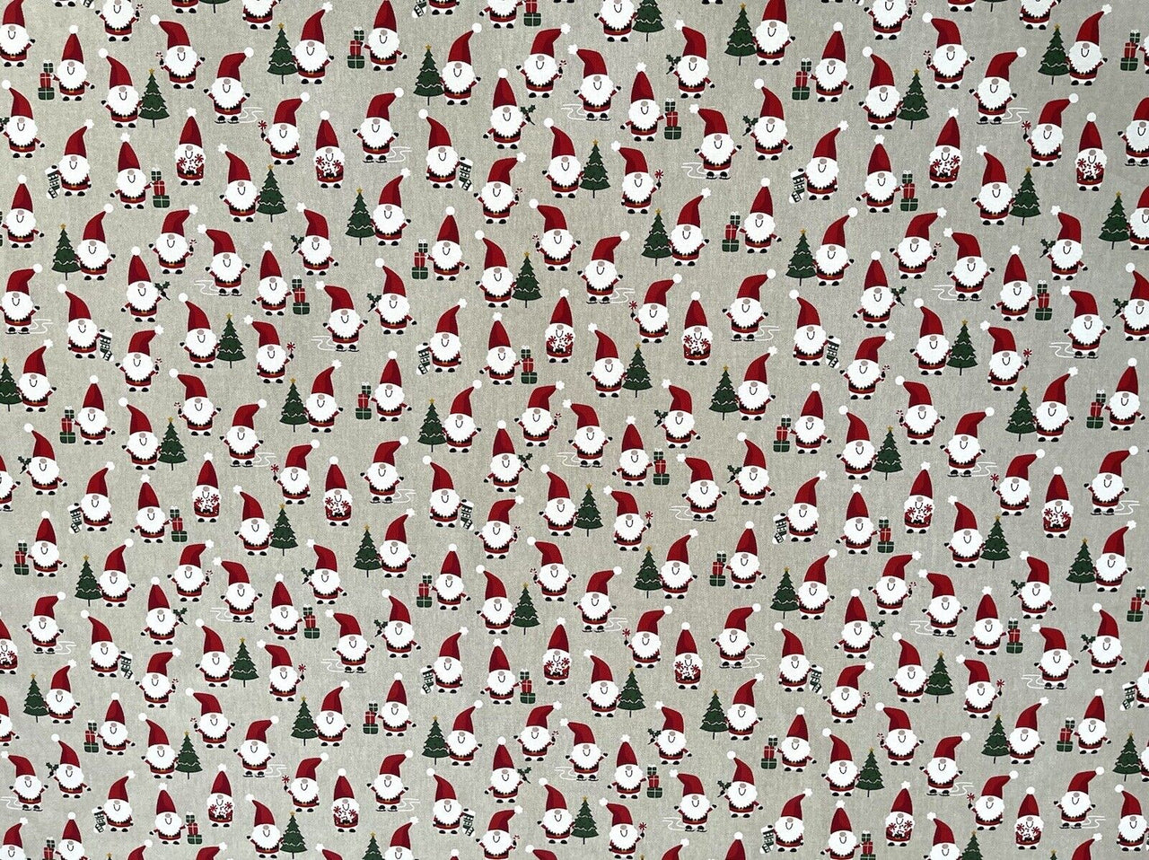 Jolly Santa Cotton Fabric Red Merry Xmas Print for Home Decor Tablecloths Crafts and Kids Winter Gift