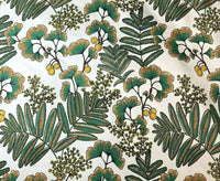 Thumbnail for Gingko Bilboa Floral Cotton Fabric by Meter Botanical Mimosa Sewing Fabric Yellow Textile Green Leef Pattern For Crafts