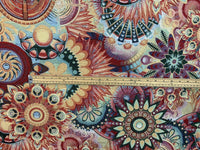 Thumbnail for Mandala Gobelin Woven Fabric by Meter Upholstery Red Orange Yellow Artistic Pop