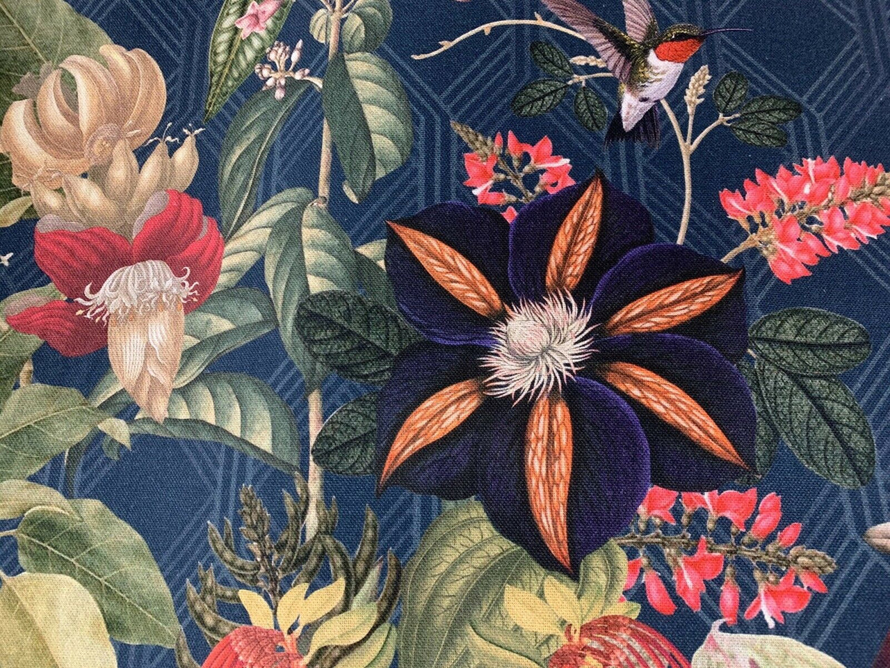 Monkey Toucan Birds Cotton Fabric By The Meter Blue Sewing Material Tropical Floral Textile For Pillows Cushions Crafts