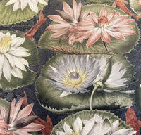 Thumbnail for Water Lilly Velvet Fabric by Meter Pink Lotus Pattern Sewing Material White Green Red Fish Pond Nature
