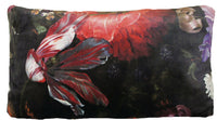 Thumbnail for Pink White Roses Cushion Cover Dark Floral Velvet Throw Pillow Case