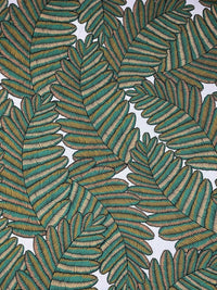 Thumbnail for Fern Cotton Fabric by Meter Green Botanical Sewing Material Tree Light Grey Yellow  Golden Bronze Colors Textile