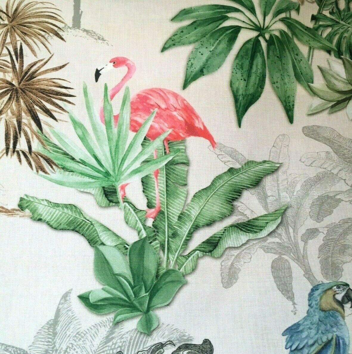 Flamingo Birds Cotton Fabric By Meter Floral Sewing Material  Amazon Tropical Printed Outdoor Fabrics