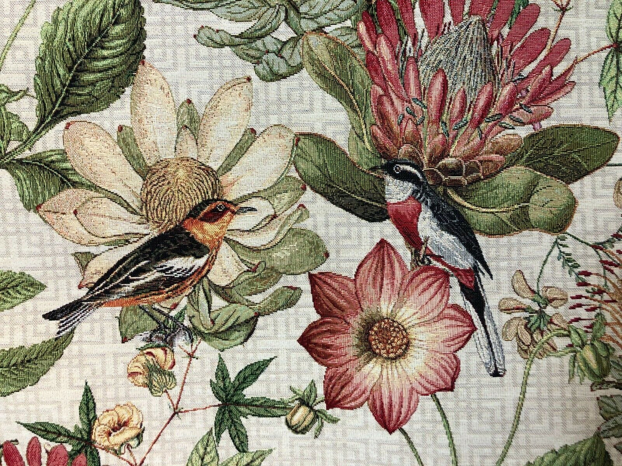 Vintage Floral Print Linen By The Yard or Meter, Vintage Botanical Flo