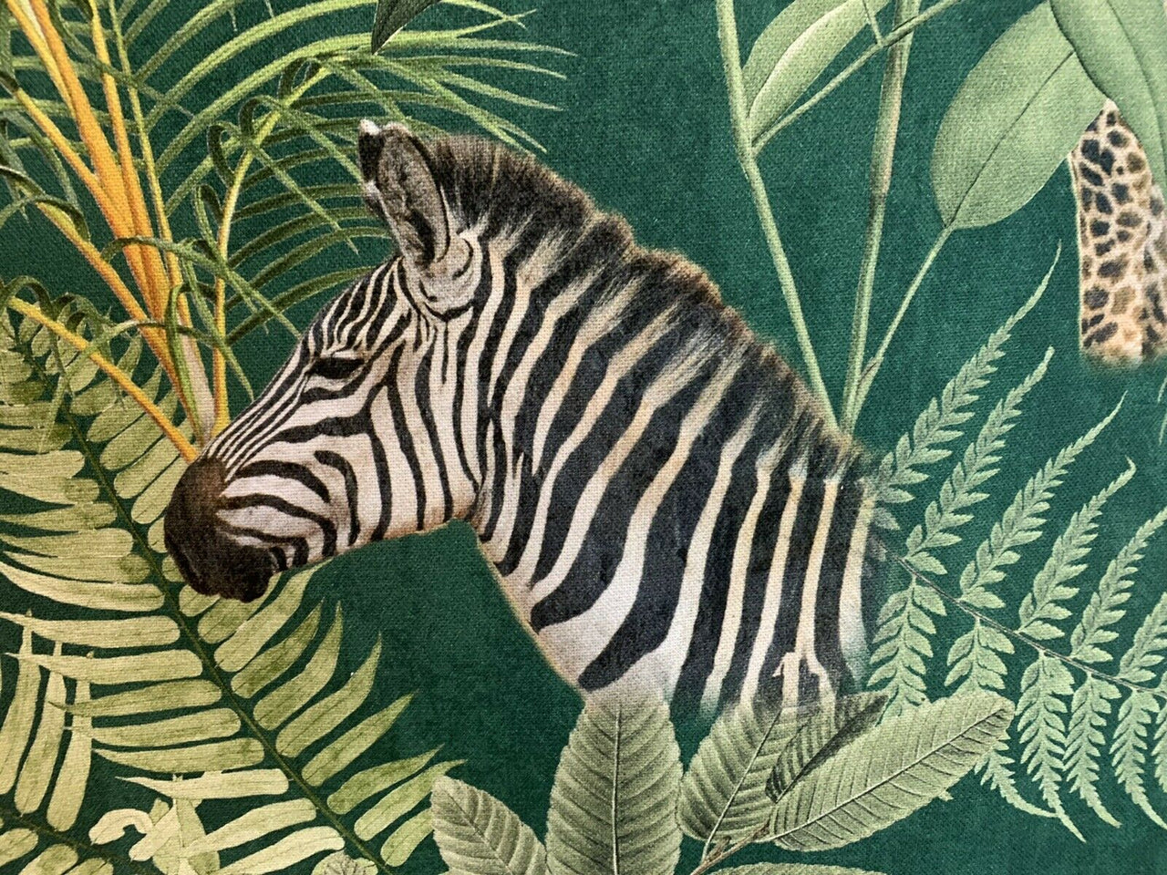 Safari Animals Fabric By Meter Green Cotton Sewing Material Tiger Elephant Zebra Giraffe Monkey Animal Print Textile