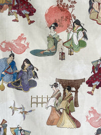 Thumbnail for Samurai Japanese Motifs Ladies Panel L140xW100cm Pale Green