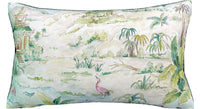 Thumbnail for Pagoda Cushion Cover White Pink Flamingo Bird Botanical Tropical Palm Tree Leaf