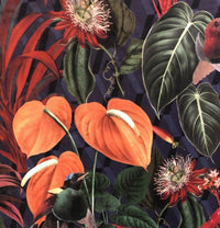 Thumbnail for Deep Jungle Velvet Fabric / Sewing Material / Tropical Pattern / Upholstery Textile