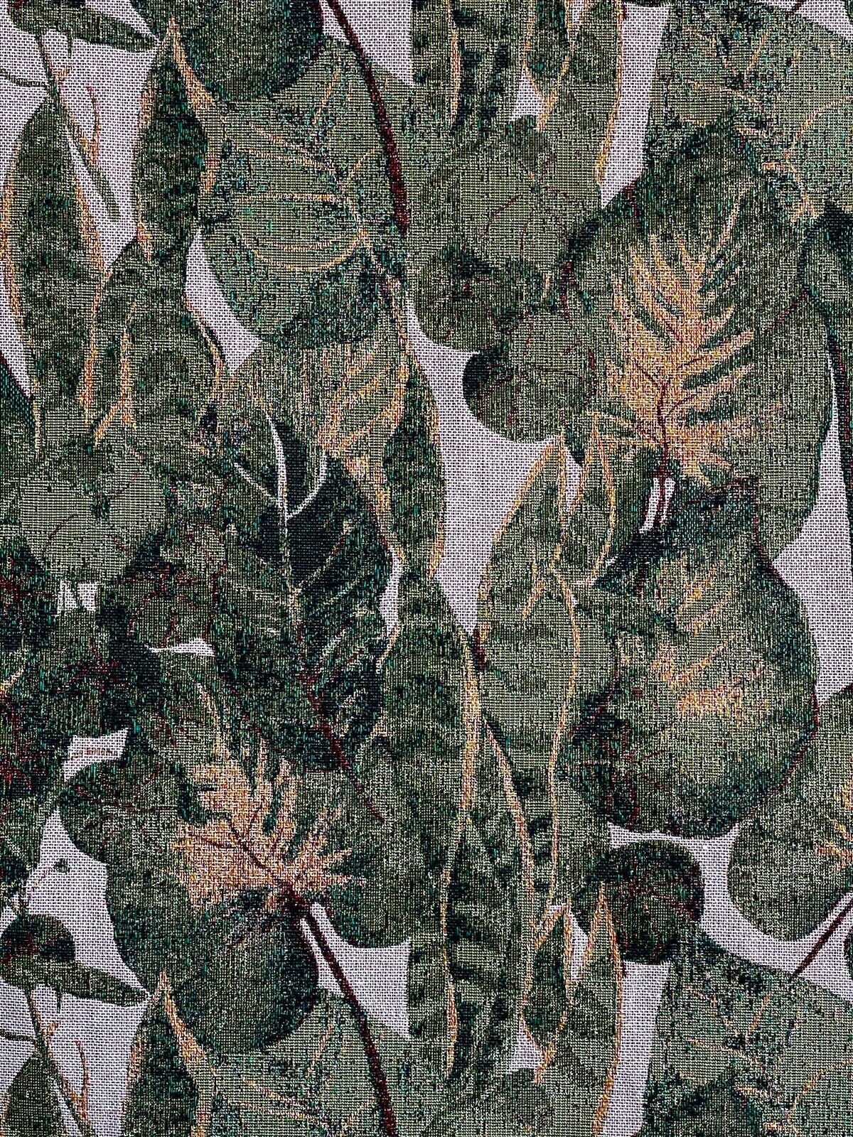 Evergreen Botanical Beauty: Woven Fabric by the Meter