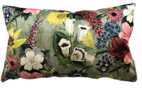 Thumbnail for Spring Bloom Velvet Cushion Cover Green Pink Yellow Floral Botanical Gerbera