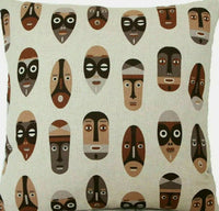 Thumbnail for Mask Cotton Cushion Cover African Tribal Masks Decorative Pillow Case Ethnic Home Sofa Décor Sizes 16- 24