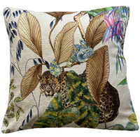 Thumbnail for Leopard Cushion Cover /Cream Pink and Green Color/ Pattern Tonga / Jungle Animals Giraffe