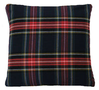 Thumbnail for Black Cushion Cover Checked Red White Checks Woven Cotton Fabric 16