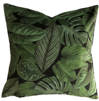 Thumbnail for Tropical Houseplants Velvet Cushion Cover Green Botanical Pillow Case Leaves Patterned