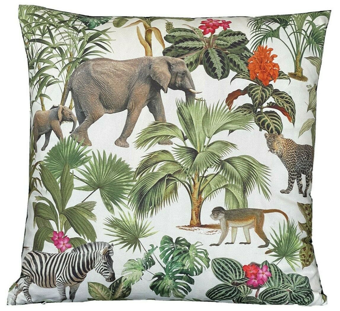 Zambezi Animals Throw Pillow Case Africa Animal Print Cotton Cushion Cover Elephants Sofa Decor Floral Couch Decore