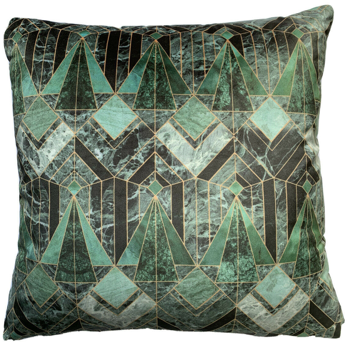 Marble Green Throw Pillow Case Geometric Velvet Cushion Cover Art Deco Pillowcase Argyle Diamonds Pattern Sofa Decor 18" 22" 24"
