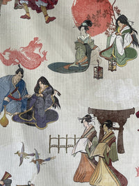 Thumbnail for Samurai Japanese Motifs Ladies Panel L140xW100cm Pale Green