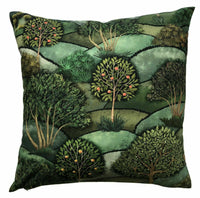 Thumbnail for Green Throw Pillow Case Apple Trees Boho Cotton Cushion Cover Art Deco Sofa Decor Nature Botanical Print Pillowcase Hills Tree Print Couch Decore
