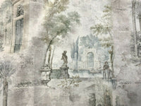 Thumbnail for Toile Oriental Fresco Colonial Romantic Italian Velvet Palm Trees Grey by Meter