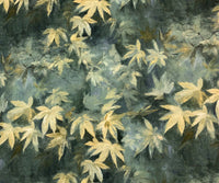 Thumbnail for Yellow Gold Autumn Leaves Green Painting Art Digital Print Cotton by Meter