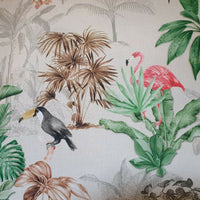 Thumbnail for Flamingo Birds Cotton Fabric By Meter Floral Sewing Material  Amazon Tropical Printed Outdoor Fabrics