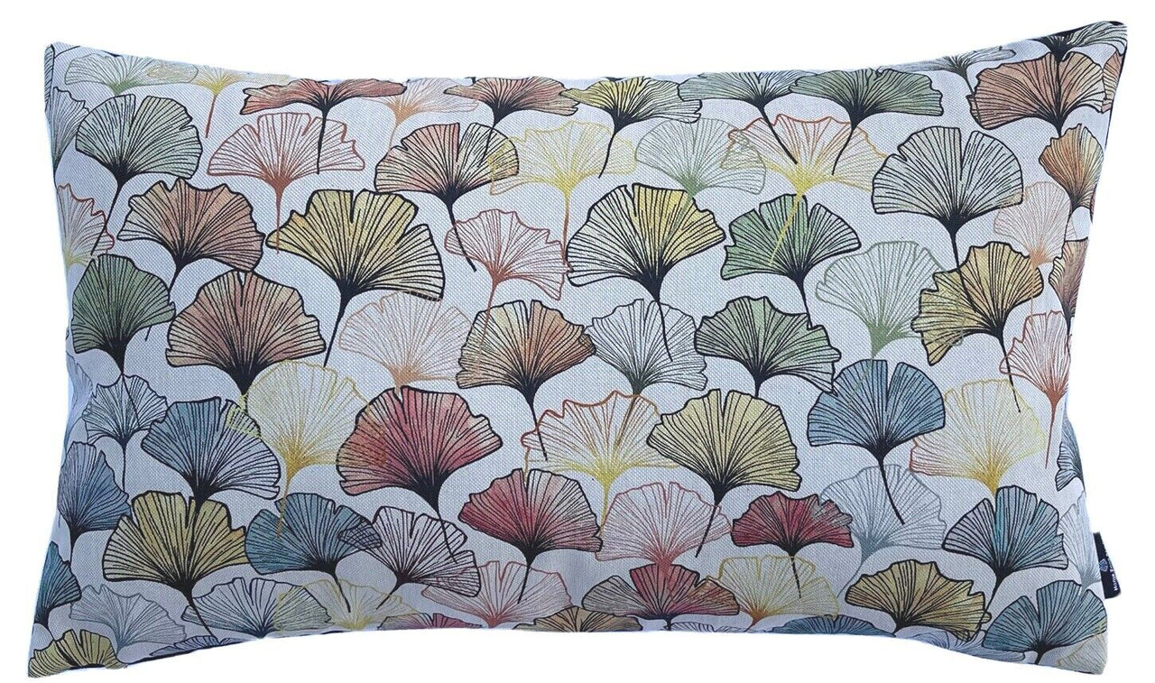 Gingko Cushion Cover Cotton Silver Apricot Nut Tree Leaves Flowers Nature Japan