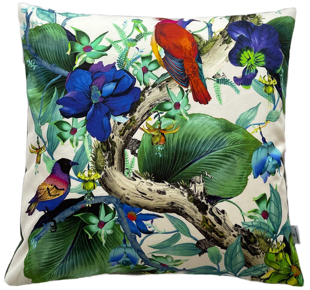 Rain Forest Cushion Cover Osborne & Little Fabric Birds Of Paradise Tree  20"