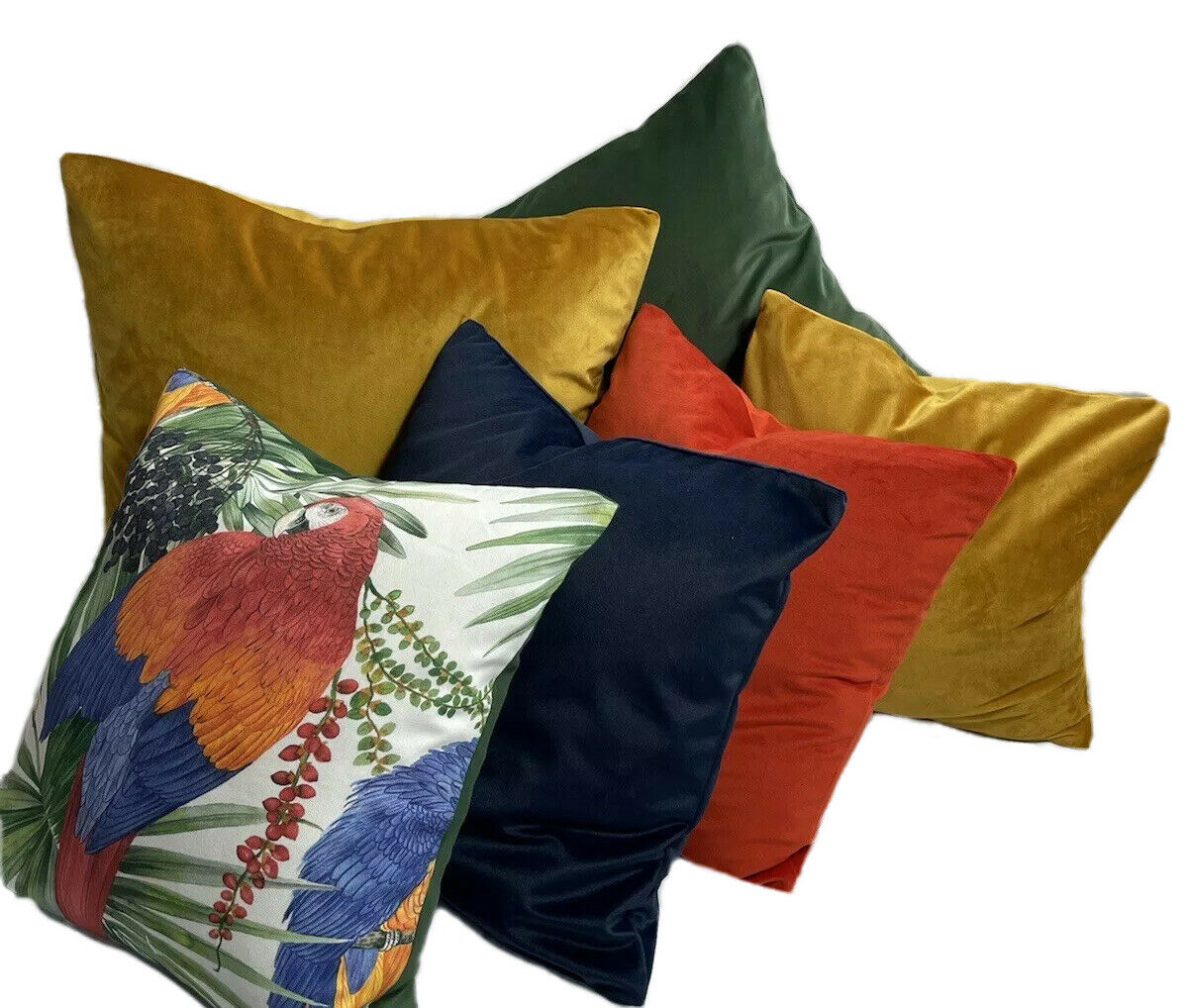 Parrots Cushion Cover Tropical Throw Pillow Case Botanical Green Pillowcase Birds Sofa Decor Palm Tree Leaves print