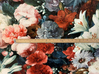 Thumbnail for White Lilys Red Rose Masterpiece Rijsk Museum Art Italian Velvet Fabric by Meter