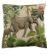 Thumbnail for Zambezi Cushion Cover Grey Animal Print Safari Elephant Lion Zebra Floral Green