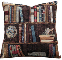 Thumbnail for Vintage Books Shells Globe Nautical Woven Cushion Cover Bookshelves Boat Marine