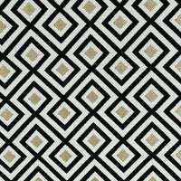 Thumbnail for Art Deco Blocks Woven Fabric by Meter Gold Upholstery Textile Black White Sewing Material