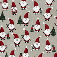 Thumbnail for Jolly Santa Cotton Fabric Red Merry Xmas Print for Home Decor Tablecloths Crafts and Kids Winter Gift