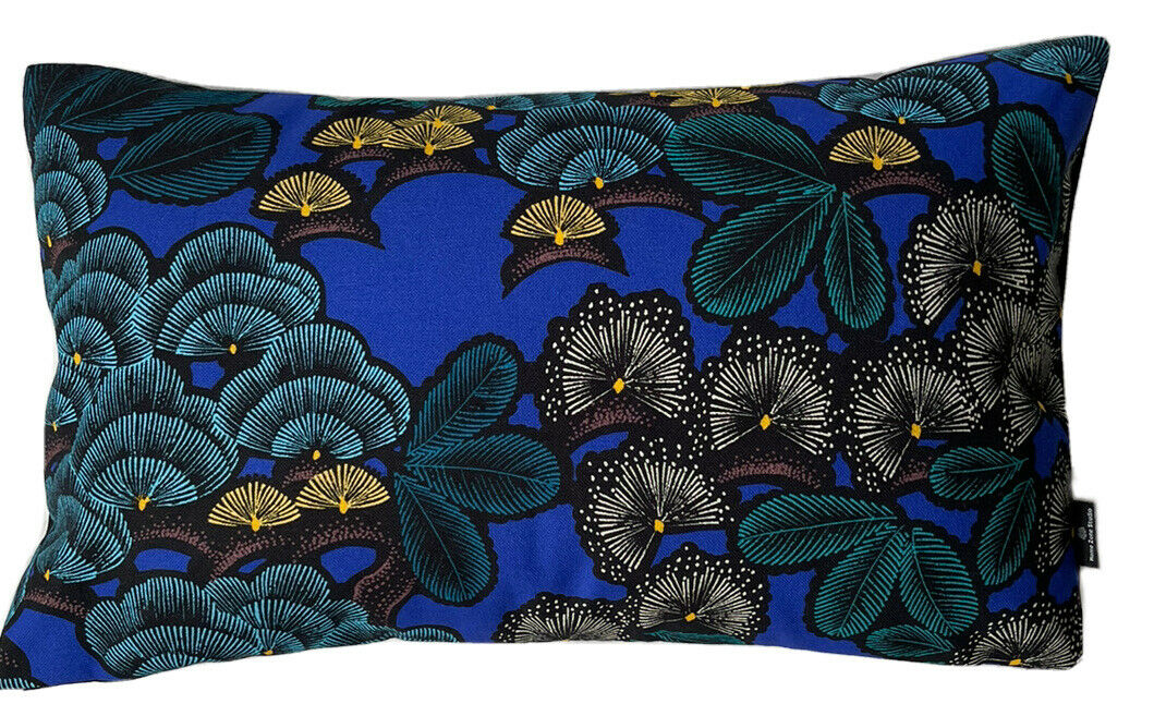 Floral Cushion Cover Blue Throw Pillow Case Nights in Kew Gardens Botanical Sofa Decor