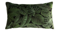 Thumbnail for Tropical Houseplants Velvet Cushion Cover Green Botanical Pillow Case Leaves Patterned